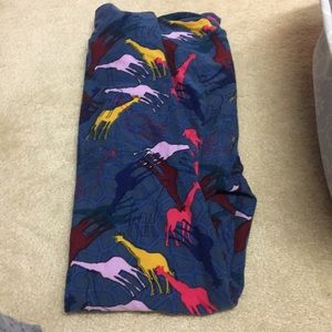 Lularoe Blue Giraffe Tall & Curvy Leggings